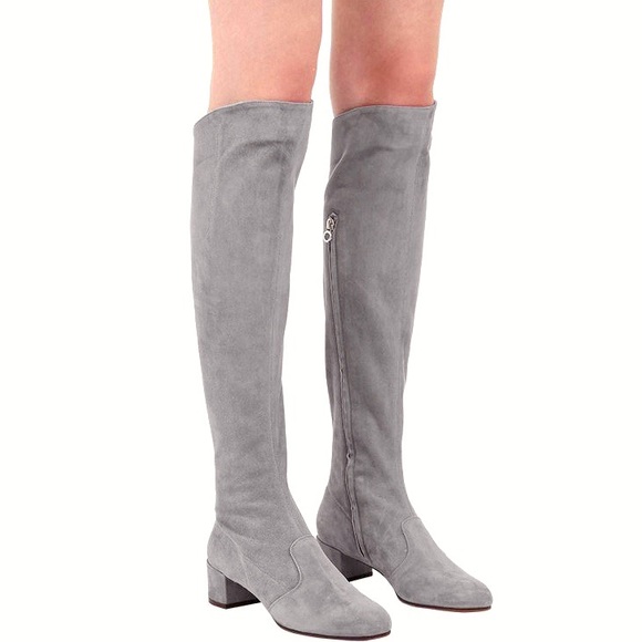 L’Autre Chose Shoes - L’Autre Chose Grey Suede Over the Knee High Boots